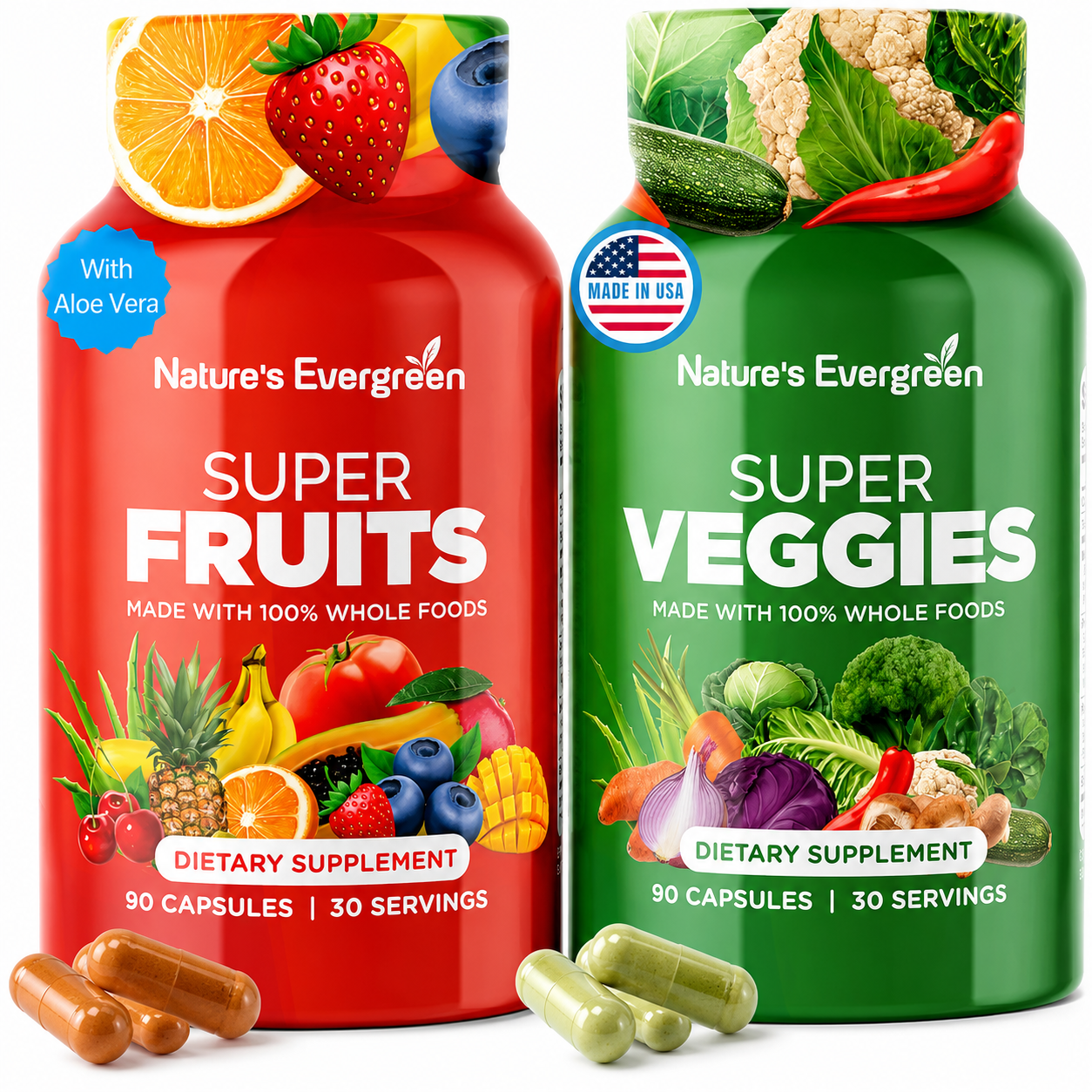 Fruits and Veggies, Vegetables Supplement Balance of Daily Nature (Pack of 2)