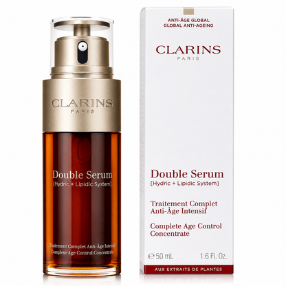 Clarins Double Serum Complete Age Defying Concentrate 1.6oz Hydric + Lipidic NEW