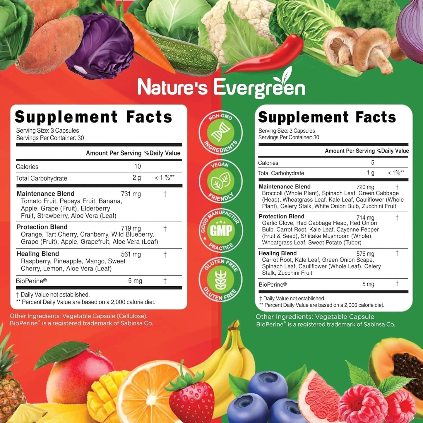 Fruits and Veggies, Vegetables Supplement Balance of Daily Nature (Pack of 2)